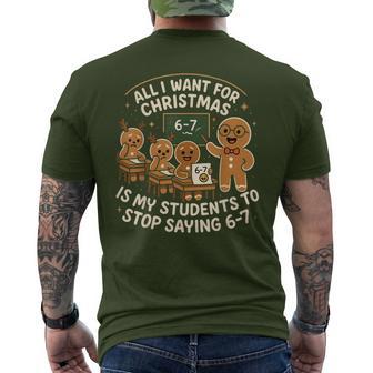 67 Christmas Pajamas Six Seven Meme Brainrot Men's T-shirt Back Print - Monsterry