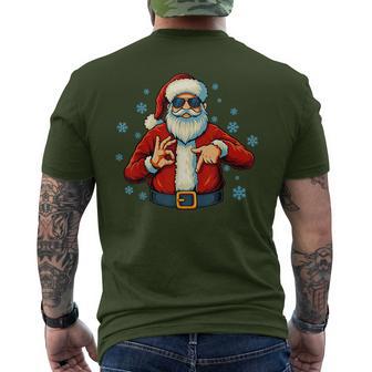 67 Christmas Santa Claus Hands Six Seven Numbers Meme Men's T-shirt Back Print - Thegiftio UK