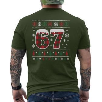 67 Six Seven Meme Brainrot Cringe Christmas Pajamas Men's T-shirt Back Print - Thegiftio UK