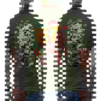 Bigfoot Christmas Tree Lights Xmas 67 Sasquatch Men's T-shirt Back Print - Monsterry