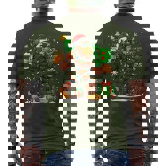 Bigfoot Santa Christmas Tree Drink Beer Xmas Sasquatch Men's T-shirt Back Print - Seseable