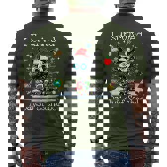 Black Cat Christmas I Survived 67 Days Of School Men's T-shirt Back Print | Mazezy