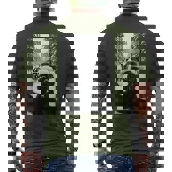 Black Cat Selfie With Santa Christmas Men's T-shirt Back Print - Monsterry