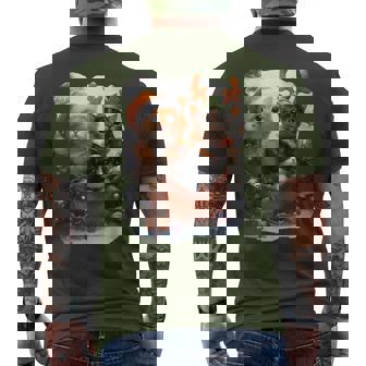 Cat Christmas Light Santa Xmas Decorations Meowy Men's T-shirt Back Print - Thegiftio