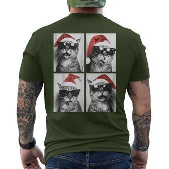 Christmas Bobcats With Sunglasses Santa Hat Festive Men's T-shirt Back Print - Thegiftio UK