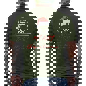 Christmas Cat Apparel Cute Kitty Santa Hat Christmas Men's T-shirt Back Print | Mazezy