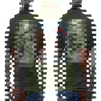 Christmas Cat Selfie Santa Hat Men's T-shirt Back Print - Thegiftio