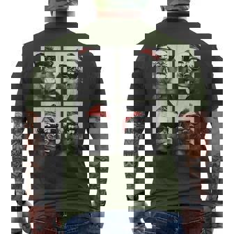 Christmas Gorillas Sunglasses Santa Hat Festive Meme Men's T-shirt Back Print - Monsterry