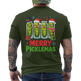 Christmas Pickle Humor Merry Picklemas Quote Vibes Men's T-shirt Back Print - Thegiftio UK