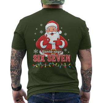 Christmas Santa Says Six Seven 67 Meme Christmas 67 Men's T-shirt Back Print - Thegiftio UK