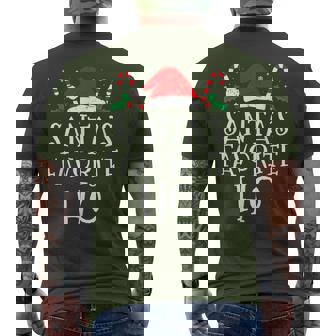 Christmas Santa's Favorite Ho Naughty Pajama Matching Men's T-shirt Back Print | Seseable CA