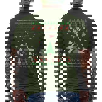 Dinosaurs And Santa Ugly Christmas Sweater Men's T-shirt Back Print - Thegiftio