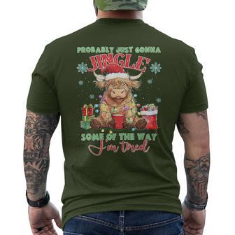 Just Gonna Jingle Some Of The Way I'm Tired Christmas Men's T-shirt Back Print - Thegiftio UK
