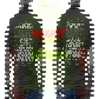 On The List Of Naughty And I Regret Nothing Christmas Men's T-shirt Back Print - Seseable