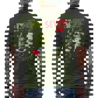 Mean Guy Christmas Viral 6 7 Trending Six Seven Meme Men's T-shirt Back Print - Seseable