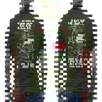 Merry Texmas Texas State Family Christmas Xmas Pajama Men's T-shirt Back Print | Mazezy