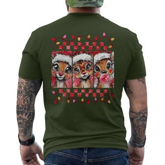 Reindeer Santa Claus Selfie Christmas Sleigh Men's T-shirt Back Print - Thegiftio UK