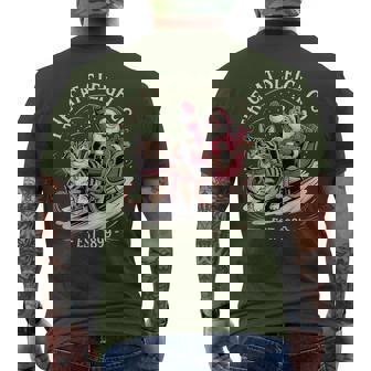 Retro Christmas Cat Men's T-shirt Back Print - Monsterry