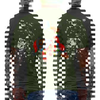 Retro Santa Playing Soccer Pjs Christmas Xmas Boy Men's T-shirt Back Print - Thegiftio