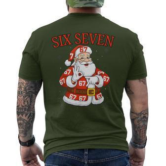 Santa 67 Six Seven Meme Christmas Holiday Men's T-shirt Back Print - Thegiftio UK
