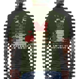 Santa Claus Stuck In Chimney Holiday Christmas Pun Men's T-shirt Back Print | Seseable CA