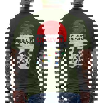 Santa Hat Six Seven Christmas Lights 67 Meme Xmas Boy Men's T-shirt Back Print | Seseable CA