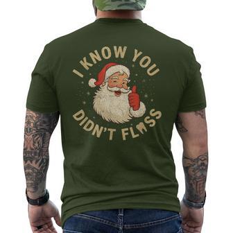 Santa I Know You Didn't Floss Dentist Dental Christmas Men's T-shirt Back Print - Thegiftio UK
