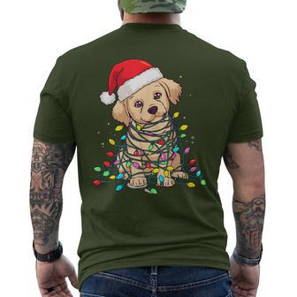 Santa Labrador Retriever Christmas Lights Men's T-shirt Back Print - Thegiftio UK
