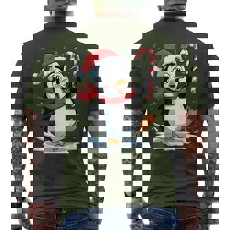 Santa Penguin Candy Cane Holiday Humor Christmas Party Men's T-shirt Back Print | Seseable UK