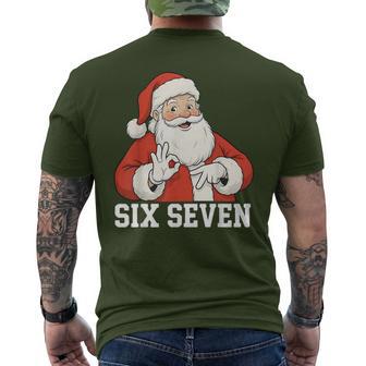 Santa Says Six Seven 6 7 Christmas Vintage Holiday Men's T-shirt Back Print - Thegiftio UK