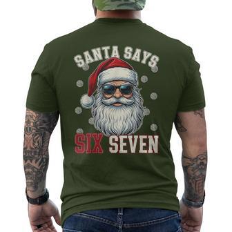 Santa Says Six Seven Christmas 67 Meme Basketball Men's T-shirt Back Print - Thegiftio UK