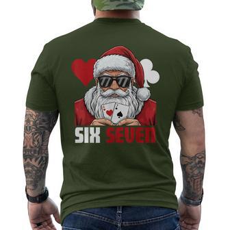 Santa Says Six Seven Poker Christmas 67 Meme Xmas Mens Men's T-shirt Back Print - Thegiftio UK