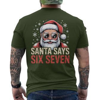 Santa Says Six Seven Retro Christmas Humor Men's T-shirt Back Print - Thegiftio UK