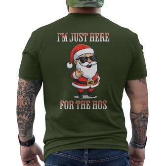 Santa With Sunglasses I'm Just Here For The Hos Men's T-shirt Back Print - Thegiftio UK