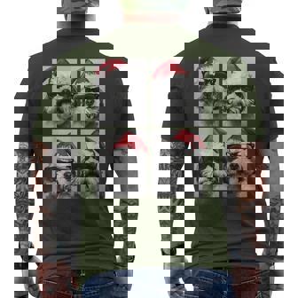 Shih Tzu With Sunglasses Santa Hat Cute Christmas Dogs Men's T-shirt Back Print - Monsterry