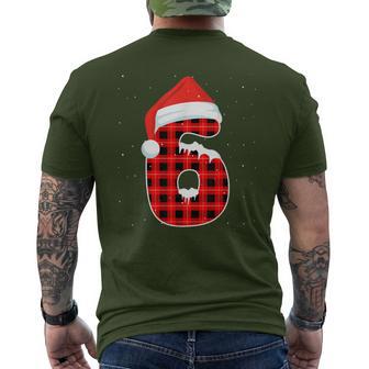 Six Seven 6 7 Meme 67 Christmas Red Plaid Xmas Pajamas Men's T-shirt Back Print - Thegiftio UK