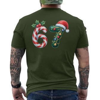 Six Seven 6 7 Meme Saying Humor 67 Christmas Pajamas Men's T-shirt Back Print - Monsterry