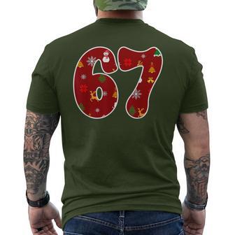 Six Seven Christmas Pajamas 6 7 Meme Gen Alpha Slang Men's T-shirt Back Print - Monsterry