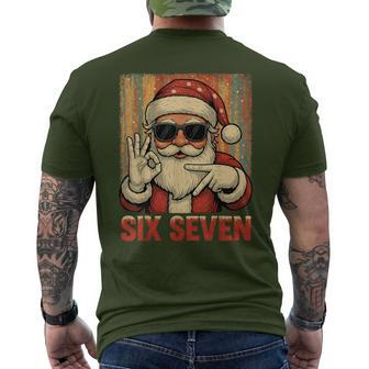 Six Seven Meme Christmas Cool Santa Saying 6 7 Men's T-shirt Back Print - Thegiftio UK