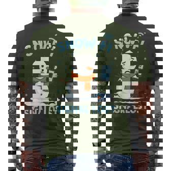 Snow-Fi Signal Lost Cute Christmas Xmas Snowman Pun Men's T-shirt Back Print | Mazezy