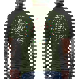 Tired Jingle Lights Christmas Men's T-shirt Back Print - Monsterry