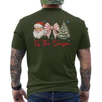 Tis The Season Christmas Tree Santa Xmas Pajama Men's T-shirt Back Print - Thegiftio UK