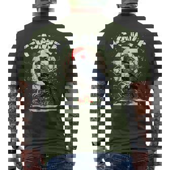 Vintage Crow Santa Hat Pjs Pajamas Christmas Xmas Men Men's T-shirt Back Print - Seseable