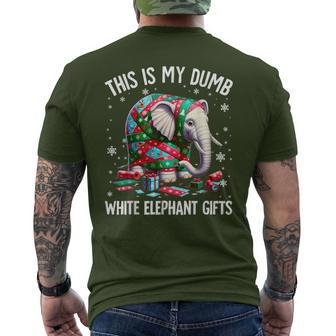White Elephant Gag Christmas Men's T-shirt Back Print - Monsterry