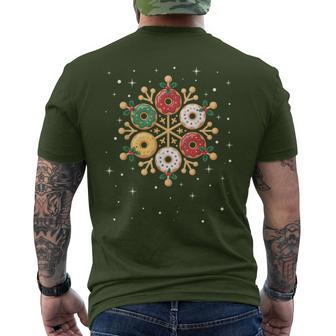 Xmas Lights Ornaments Christmas Donut Men's T-shirt Back Print - Monsterry
