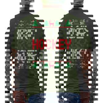 Xmas Ornaments Ugly Christmas Sweater Hockey Player Men's T-shirt Back Print - Thegiftio
