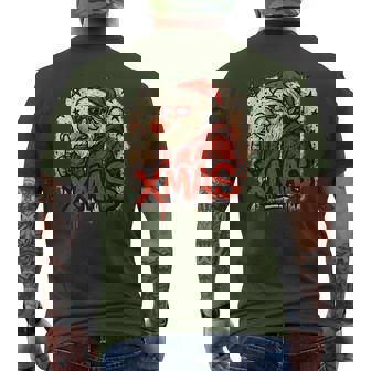 Xmas Santa With Sunglasses And Beer Men's T-shirt Back Print - Monsterry