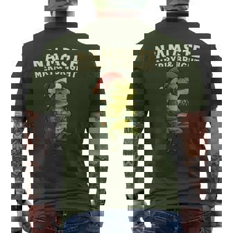 Yoga Frog Christmas Lights Namaste Holiday Vibes Men's T-shirt Back Print - Monsterry