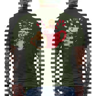 Gingerbread Hot Cocoa Knitted Crochet Christmas Holiday Men's T-shirt Back Print - Thegiftio