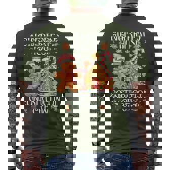 Gingerbread House Construction Crew Cookies Baking Christmas Men's T-shirt Back Print - Thegiftio